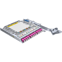 LISA fiber tray, OM4, 12x LC/PC duplex, 24x pigtails, TIA, heatshrink