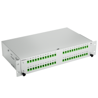 Patch panel, 2U, empty, 19-inch, gray, Fibrain
