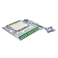 LISA fiber tray, SM, 12x SC/APC simplex, 12x pigtails, DIN, heatshrink