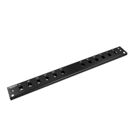 Patch panel front plate, 1U, 12x SC simplex, 19 inch, black, Fibrain