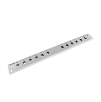 Patch panel front plate, 1U, 12x SC simplex, 19 inch, grey, Fibrain
