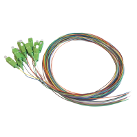 Pigtail set 12pcs, SM, SC/APC, colored, 2m