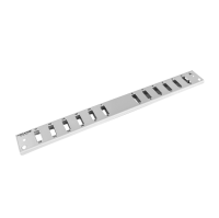 Patch panel front plate, 1U, 12x SC duplex, 19 inch, grey, Fibrain