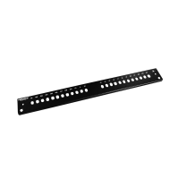 Faceplate patch panel, 1HE, 24x ST, 19 inch, black, Fibrain