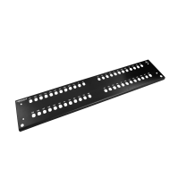 Patch panel front plate, 2U, 48x ST, 19 inch, black, Fibrain