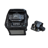 Used fusion splicer, 90S+, 5,598 splices, manufactured in 2022, includes CT-50 Cleaver, Fujikura