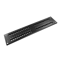Faceplate patch panel, 2HE, 48x SC simplex, 19 inch, black, Fibrain
