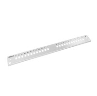 Patch panel front plate, 1U, 24x ST, 19 inch, grey, Fibrain