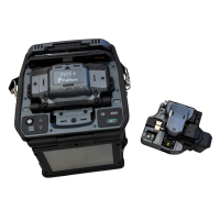Used fusion splicer, 90S+, 2,417 splices, manufactured in 2022, includes CT-50 Cleaver, Fujikura