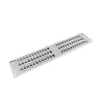 Patch panel front plate, 2U, 72x SC simplex, 19 inch, grey, Fibrain