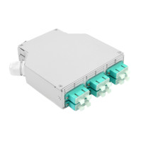DIN Rail, 12-way, OM3, SC/PC, duplex, complete, gray