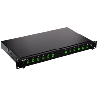 Patch panel, 1U, empty, 19-inch, black, Fibrain