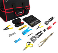 Tool bag complete, FTTH, fiber optic installer