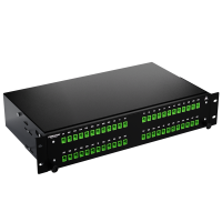 Patch panel, 2U, empty, 19-inch, black, Fibrain