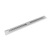 Patch panel front plate, 1U, 24x SC simplex, 19 inch, grey, Fibrain