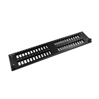 Patch panel front plate, 2U, 48x SC duplex, 19 inch, black, Fibrain