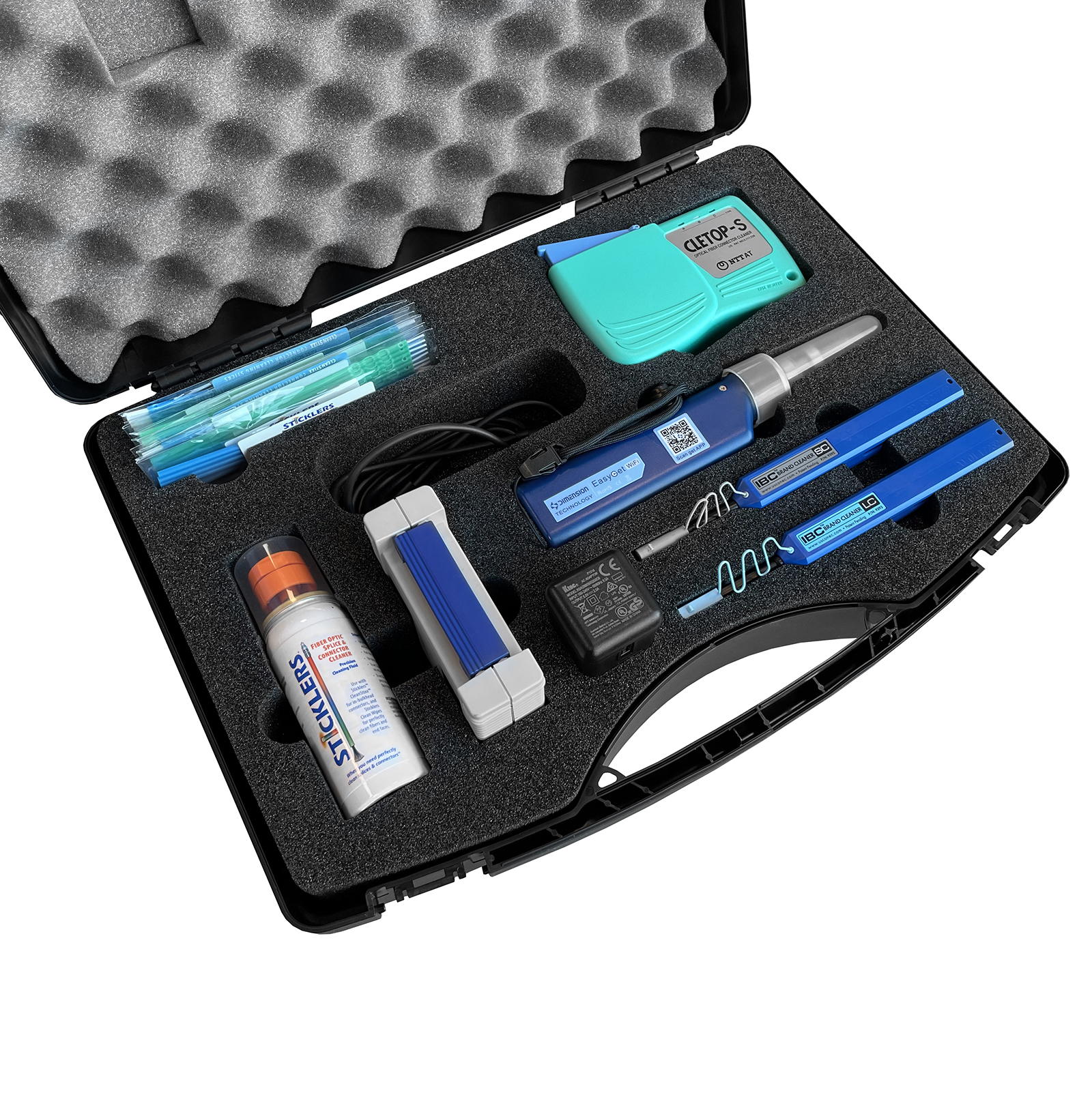 Fiberglass cleaning and inspection case complete