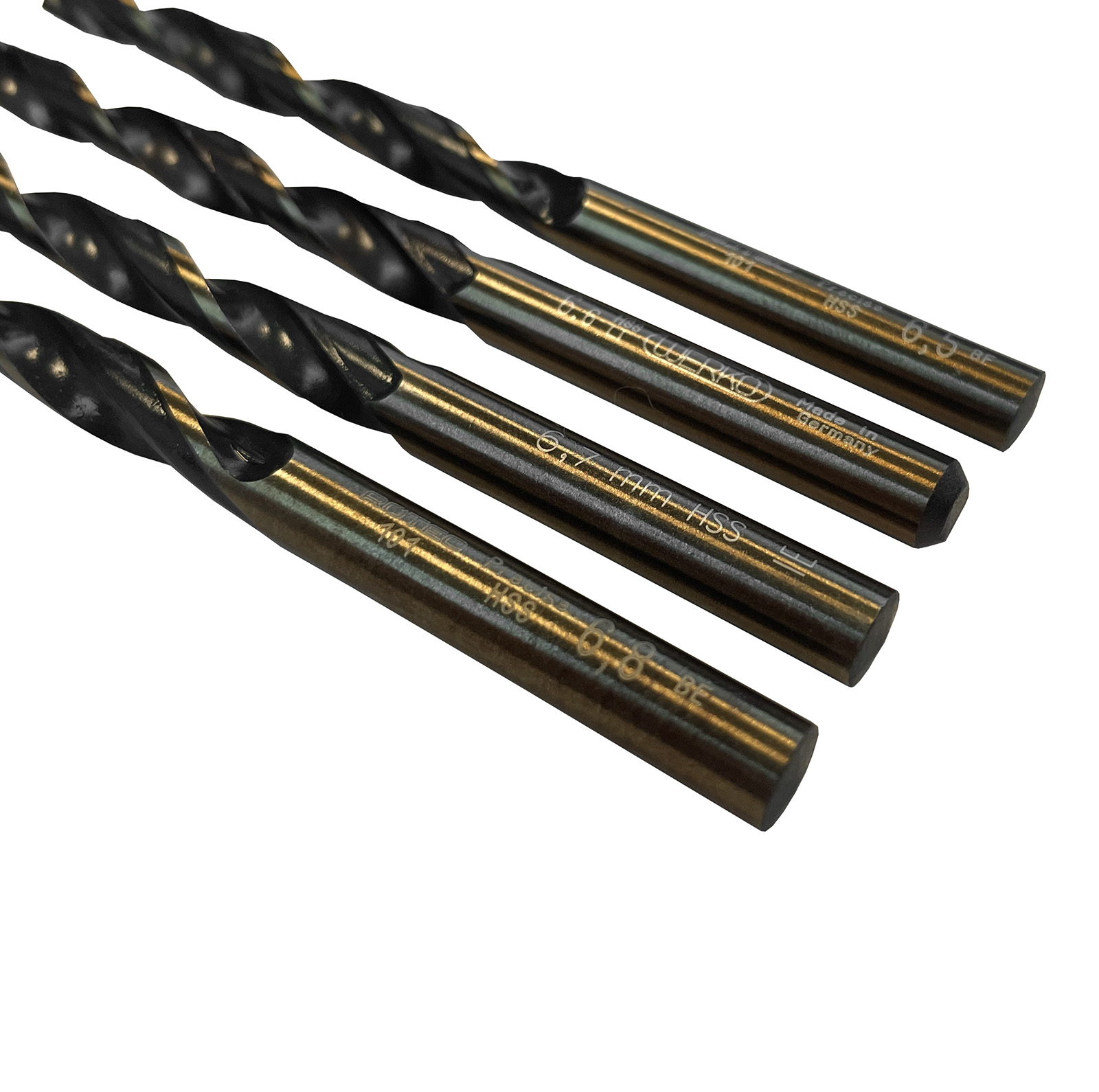 Precision drill bit set, 6.5mm - 6.8mm, 4-piece