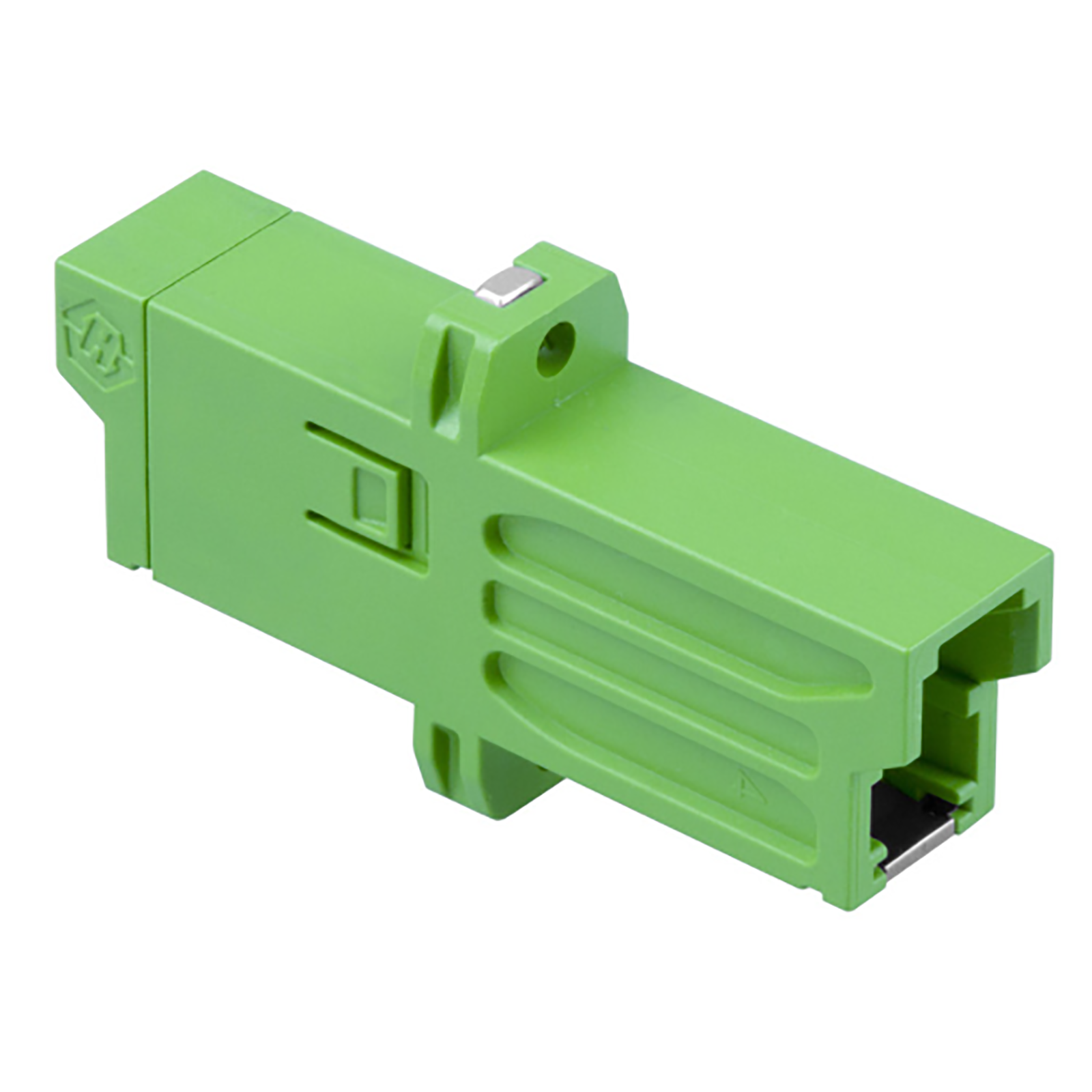 Adapter, simplex, SM, E2000/APC with flange