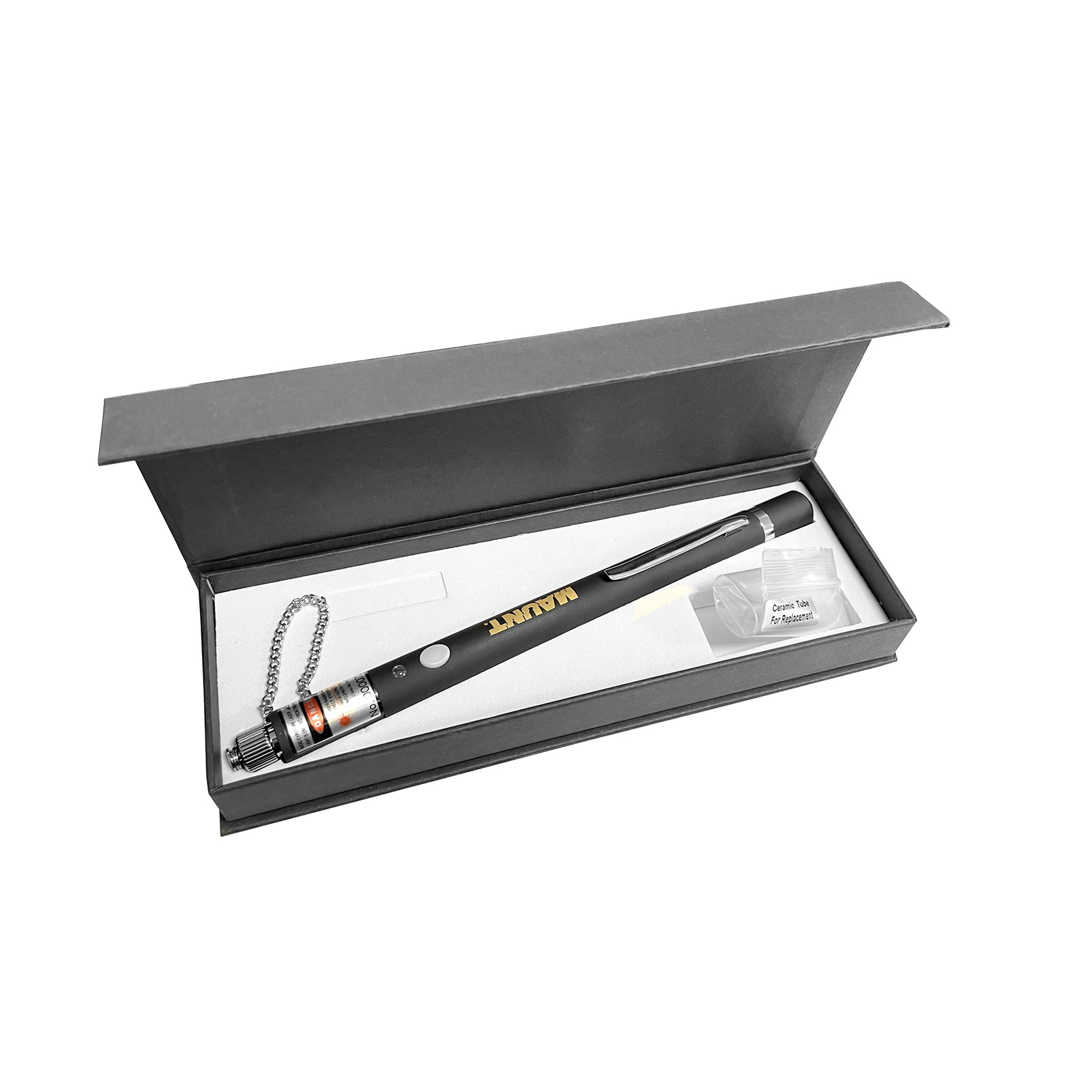 Fiber optic laser pen, compact, 20mW, 10km