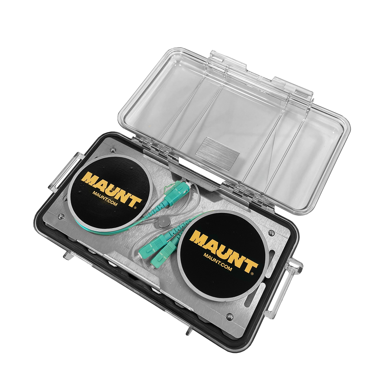 OTDR launch cable reel, 2x 200m, OM3, SC/PC-LC/PC, SC/PC-SC/PC, 2.0mm, 5m