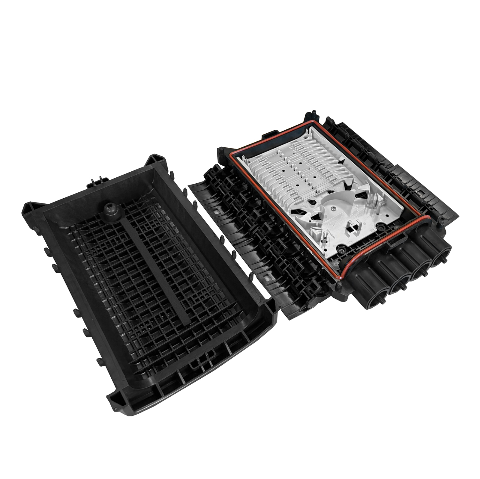 Fiber optic enclosure BPEO S1, 4x cable entry, 12x splice cassette, Corning