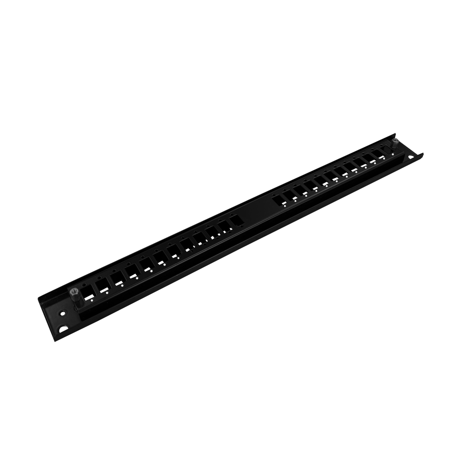 Patch panel front plate, 1U, 24x SC simplex, 19 inch, black, Fibrain