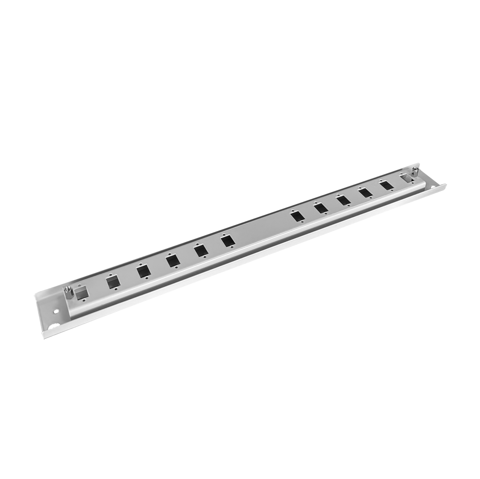 Patch panel front plate, 1U, 12x SC simplex, 19 inch, grey, Fibrain