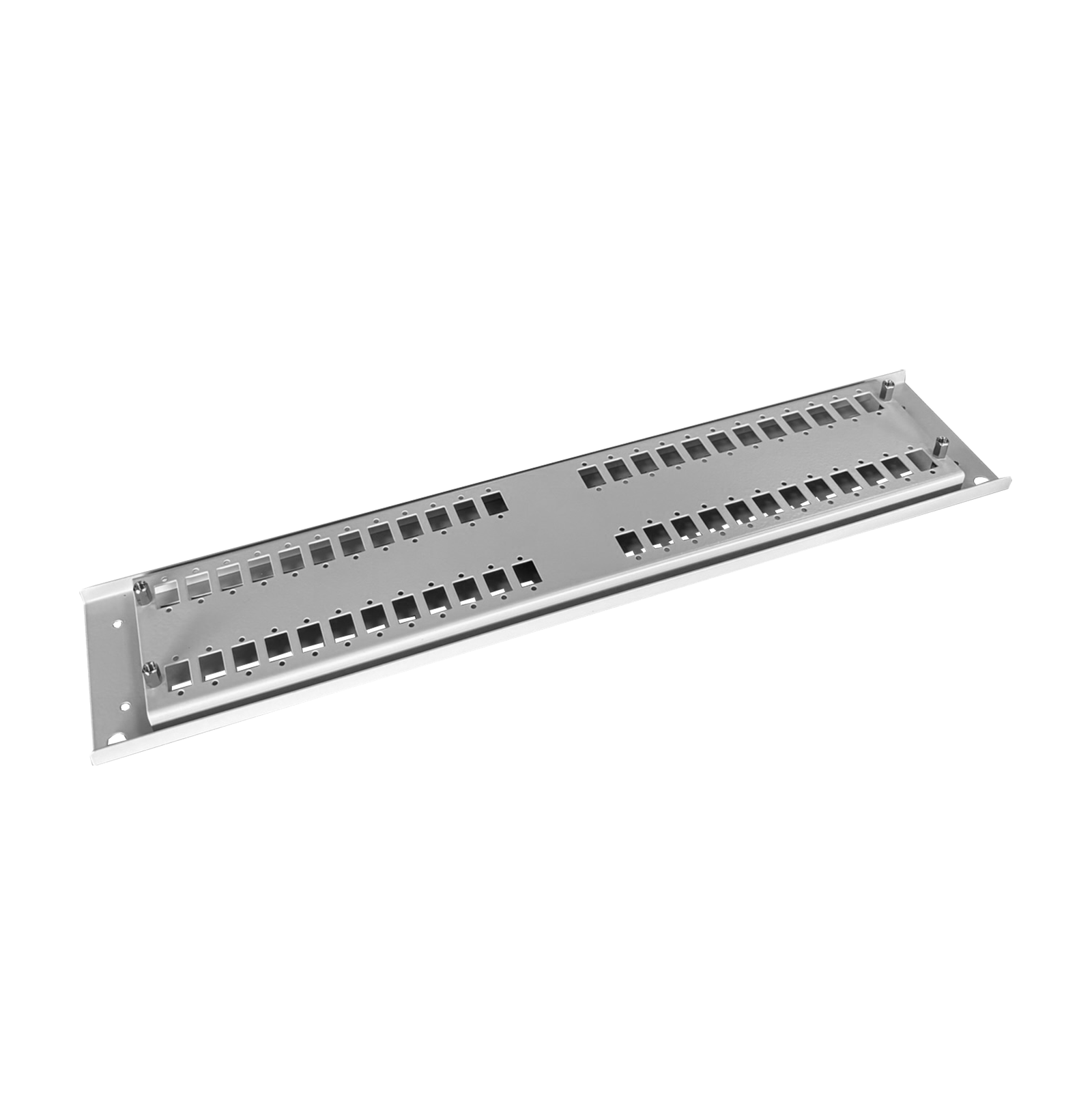 Patch panel front plate, 2U, 48x SC simplex, 19 inch, grey, Fibrain