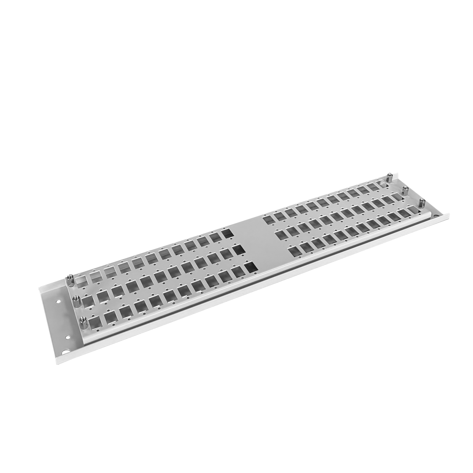 Patch panel front plate, 2U, 72x SC simplex, 19 inch, grey, Fibrain