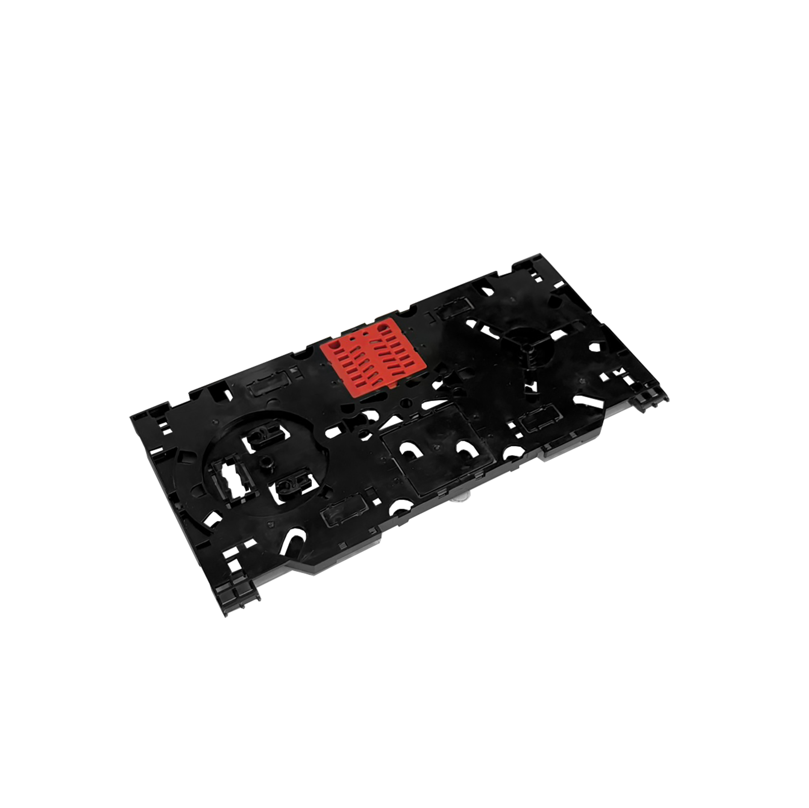 Splice tray, 12-fiber, incl. cover and 12-fiber crimp holder, Fibrain