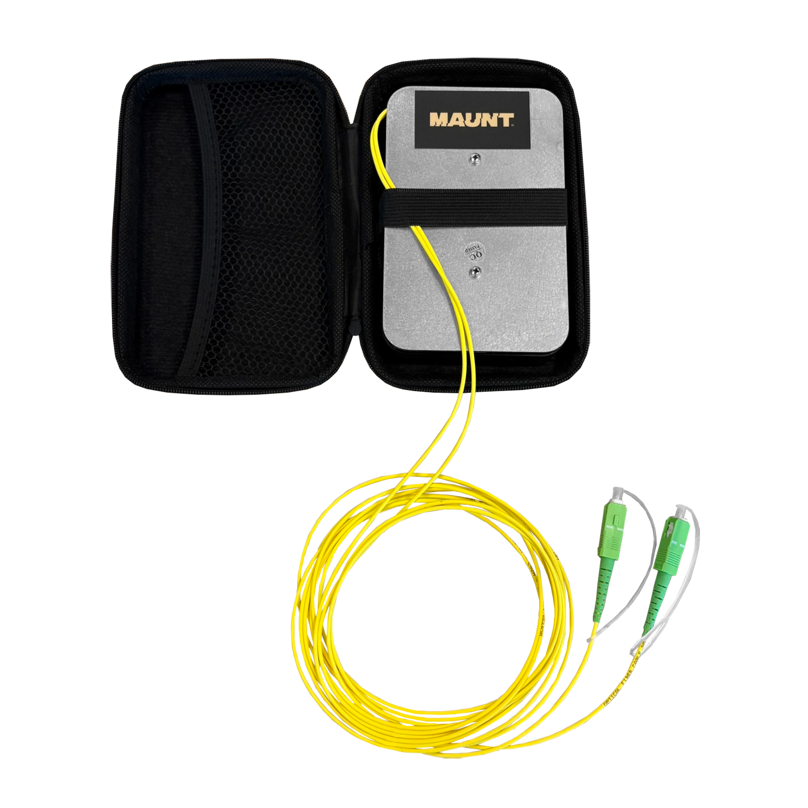 OTDR launch cable reel set, calibrated, 1x 1000m, SC/PC-LC/APC, 1x 1000m, SC/APC-SC/APC, SM, 2.0mm, 5m