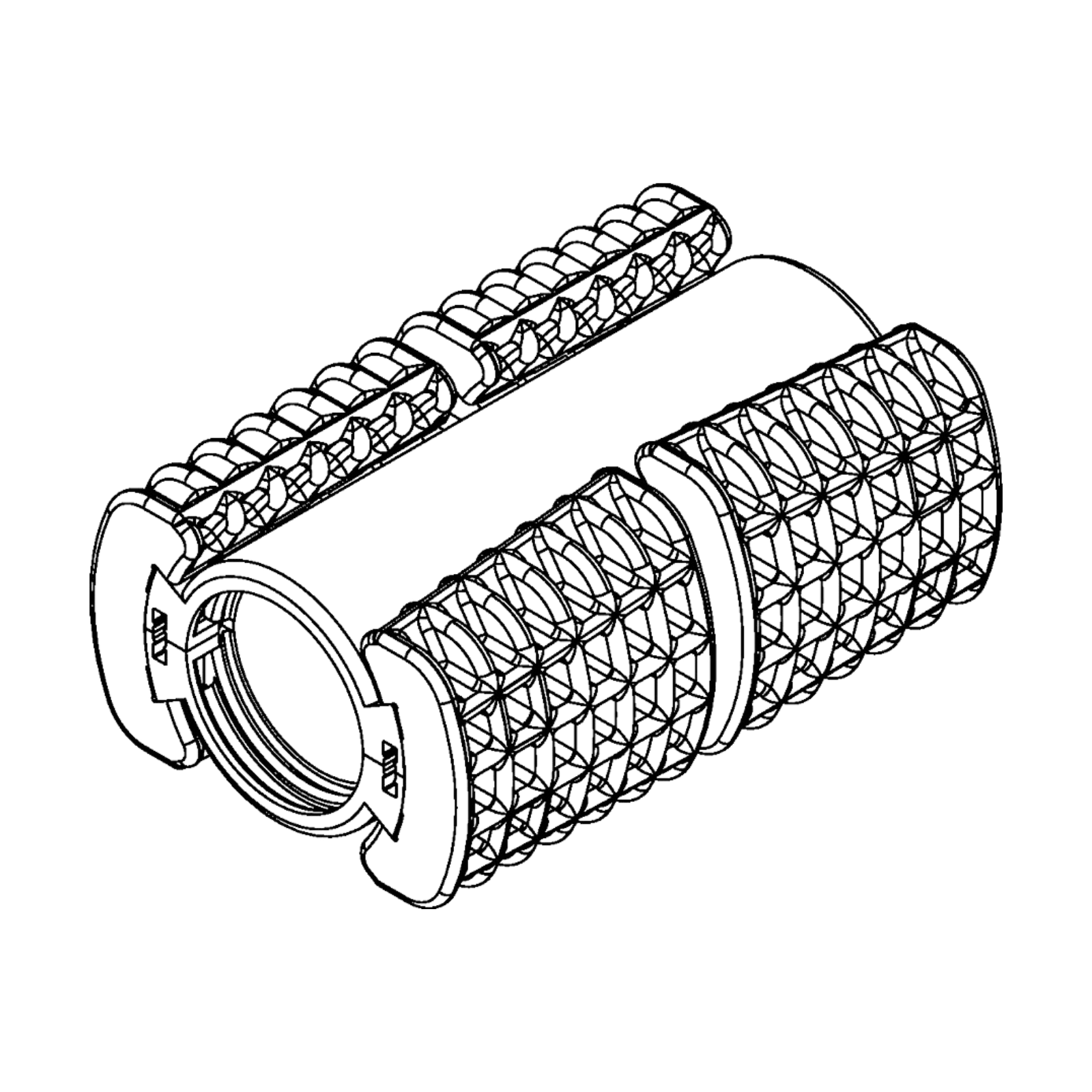 Coupling, split, 40 mm, EBM, Gabocom