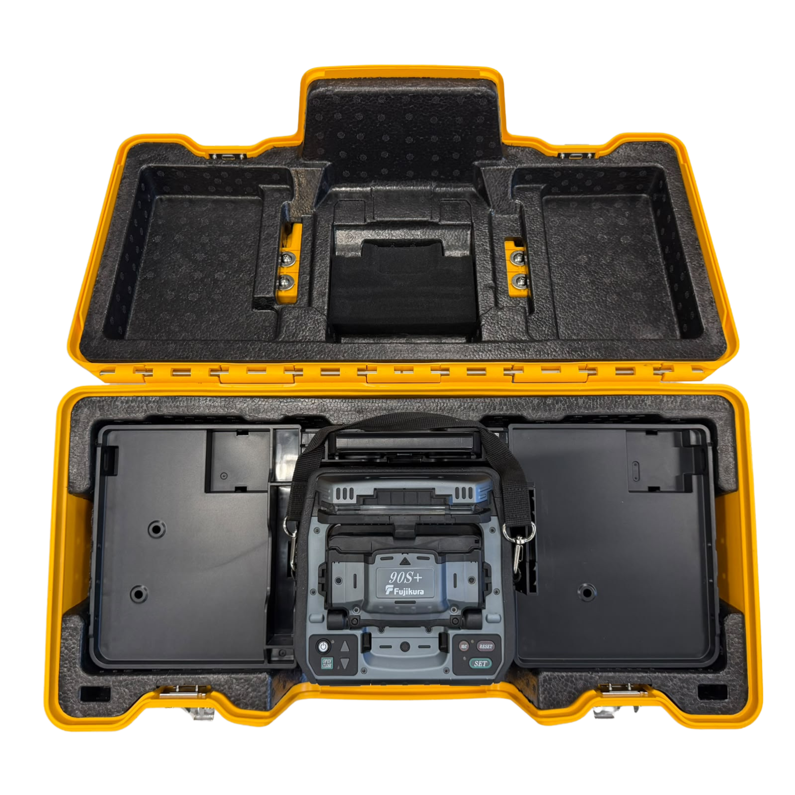 Used fusion splicer, 90S+, 1,133 splices, manufactured in 2022, includes CT-50 Cleaver, Fujikura