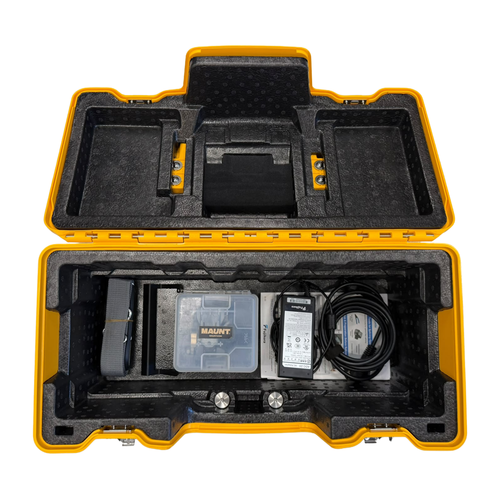 Used fusion splicer, 90S+, 1,333 splices, manufactured in 2022, includes CT-50 Cleaver, Fujikura