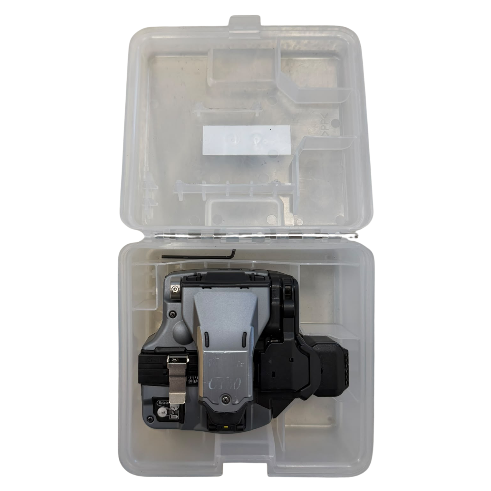 Used fusion splicer, 90S+, 2,417 splices, manufactured in 2022, includes CT-50 Cleaver, Fujikura