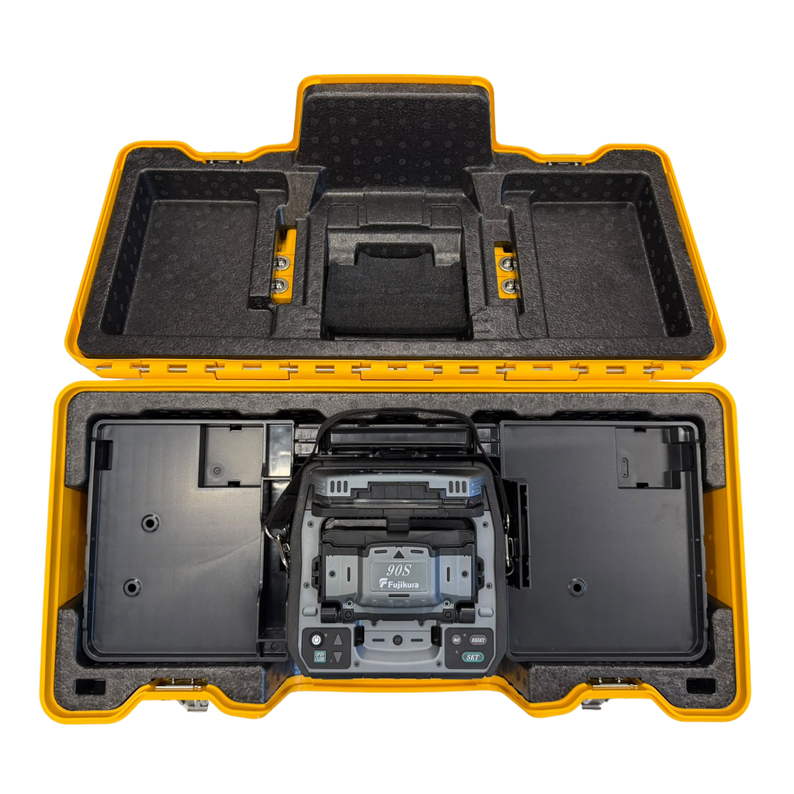 Used fusion splicer, 90S, 14,853 splices, manufactured in 2020, includes CT-50 Cleaver, Fujikura